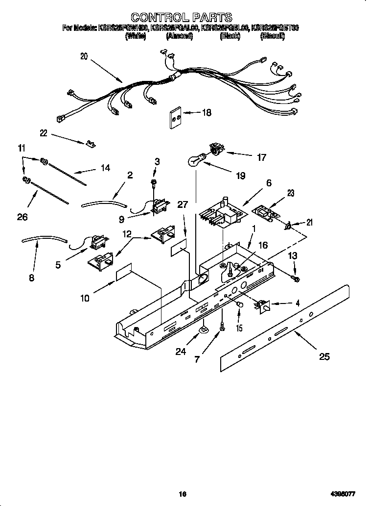 KitchenAid KSRS25FGBL00 control diagram