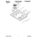 Whirlpool RF350BXGW0 cooktop diagram