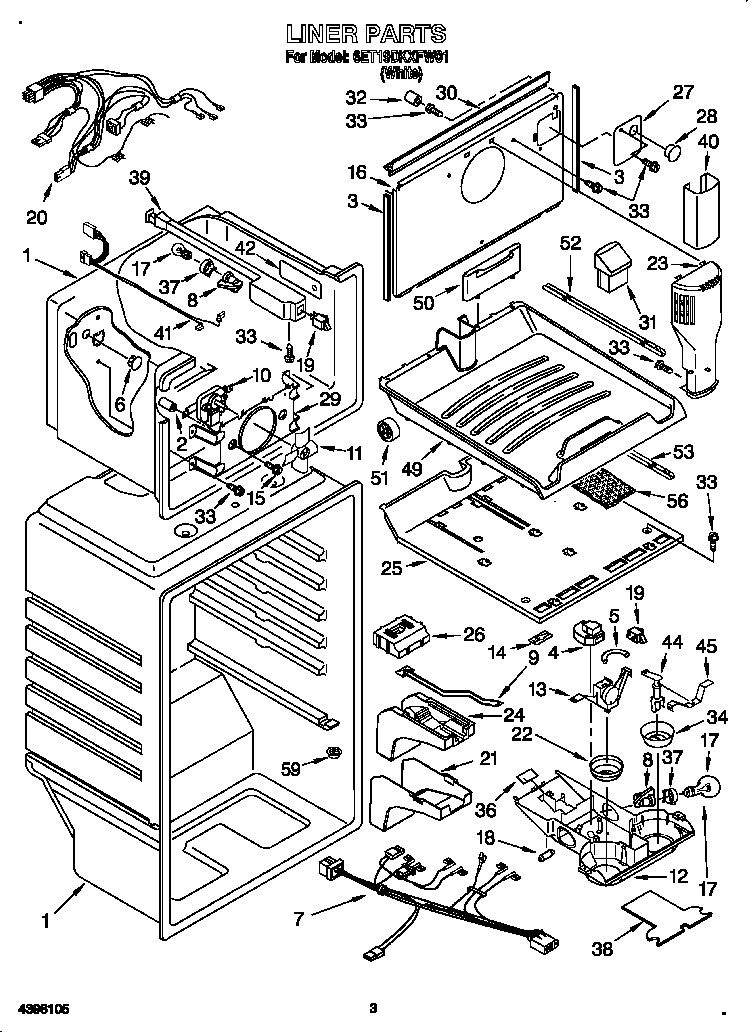Whirlpool 6ET19DKXFW01 liner diagram