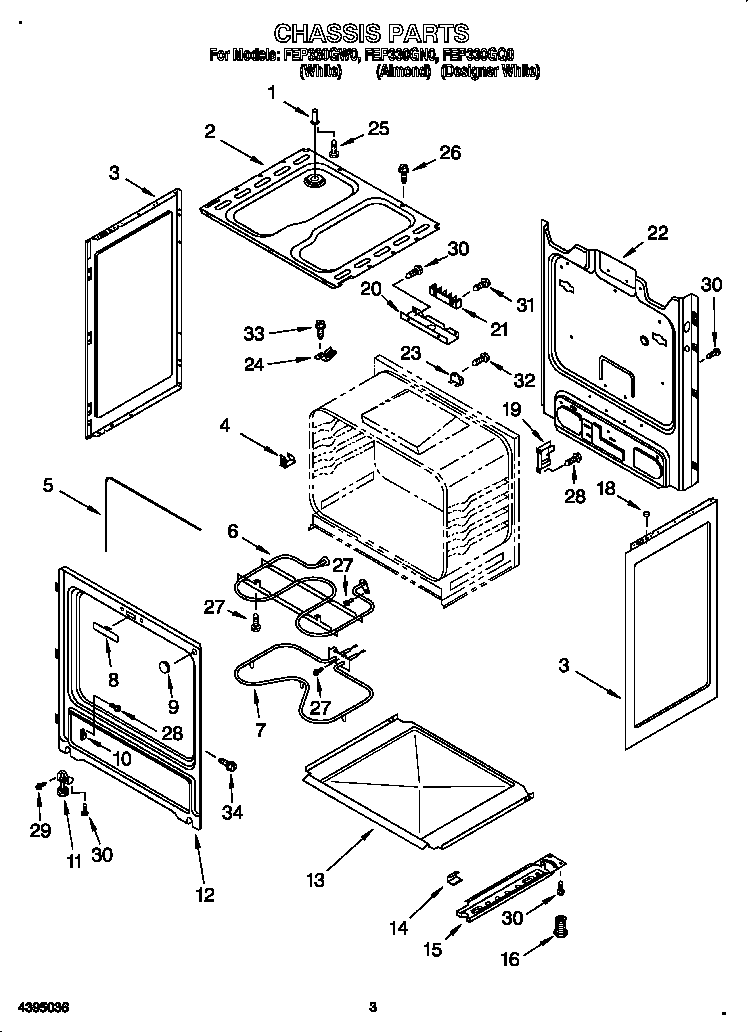 Roper FEP330GQ0 chassis diagram
