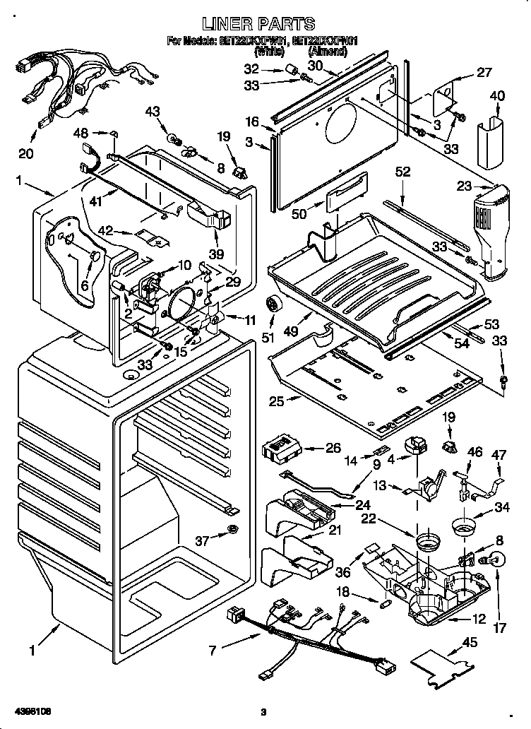 Whirlpool 8ET22DKXFN01 liner diagram