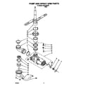 Roper RUD1000DB1 pump and spray arm diagram