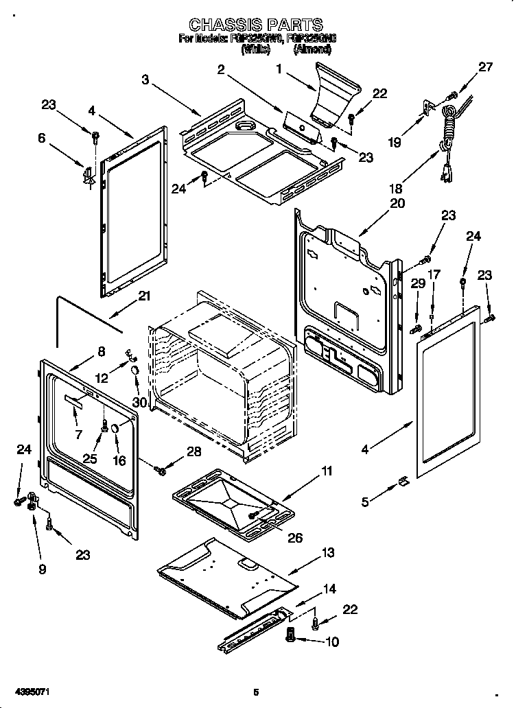Roper FGP325GN0 chassis diagram