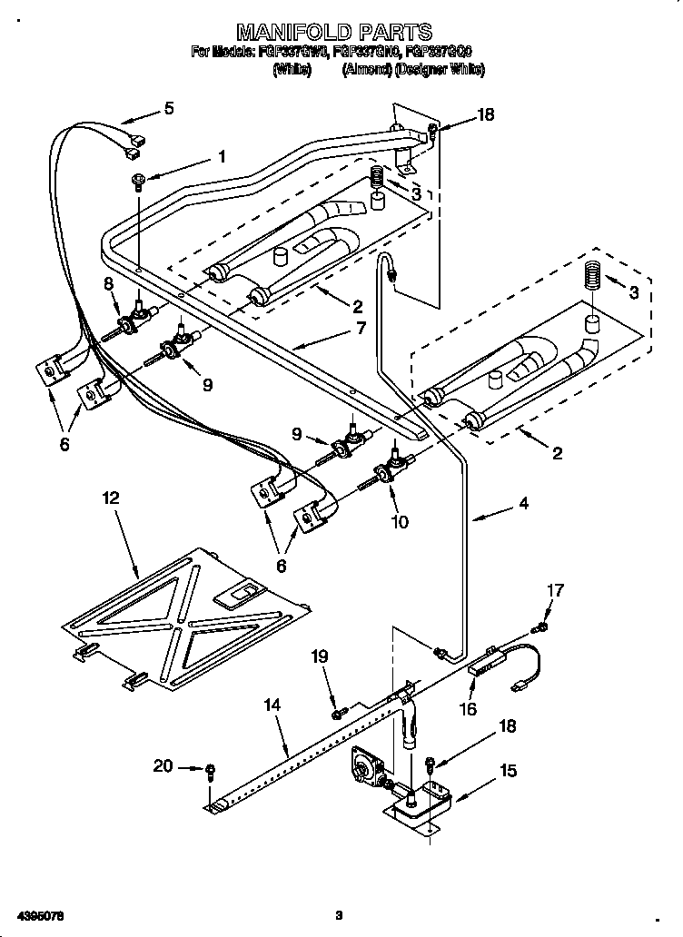 Roper FGP337GN0 manifold diagram