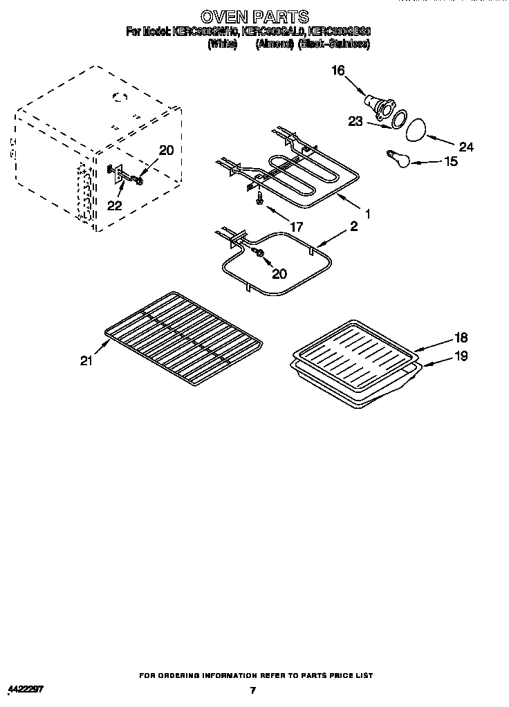KitchenAid KERC600GBS0 oven diagram