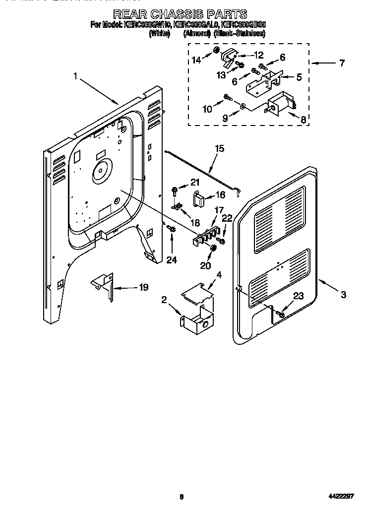KitchenAid KERC600GBS0 rear chassis diagram