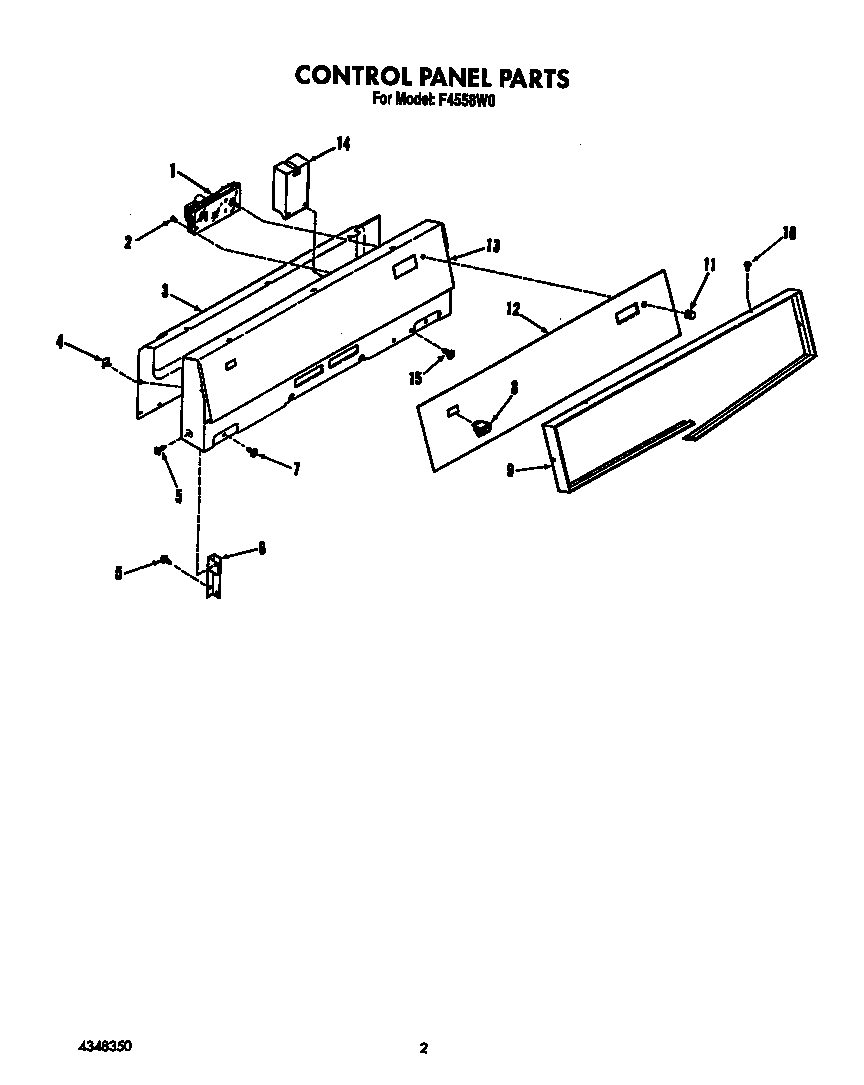 Roper F4558W0 control panel diagram