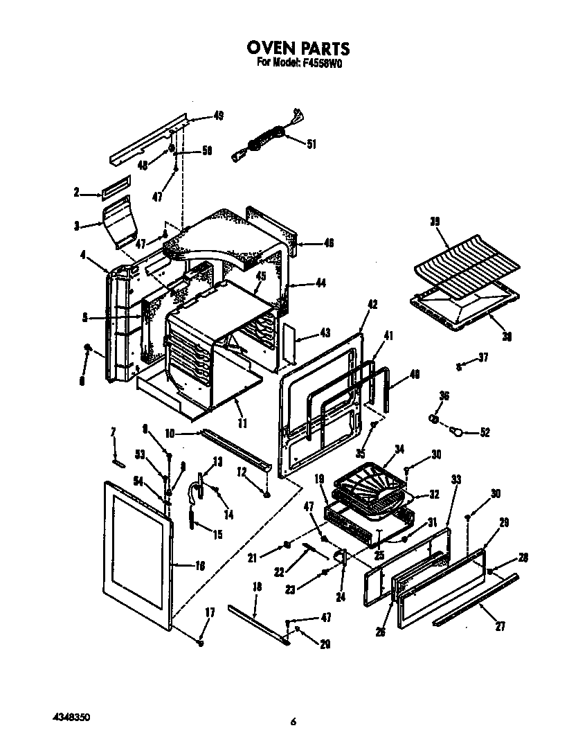Roper F4558W0 oven diagram