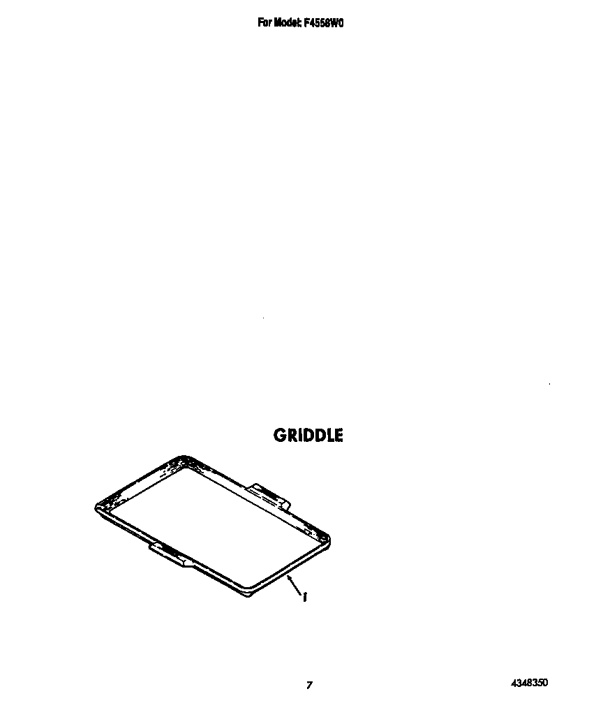 Roper F4558W0 griddle diagram
