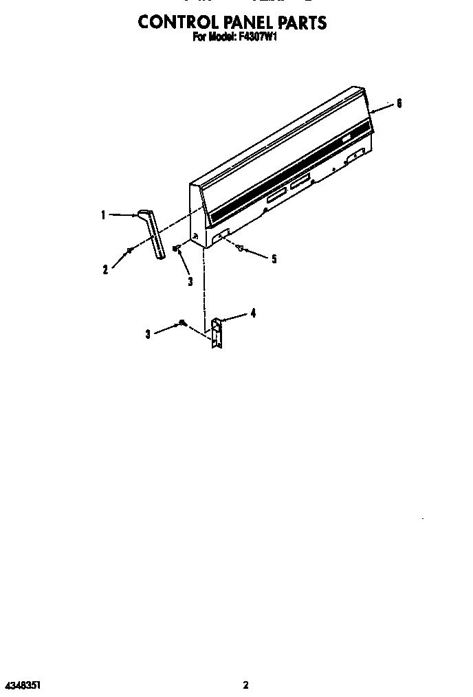 Roper F4307W1 control panel diagram