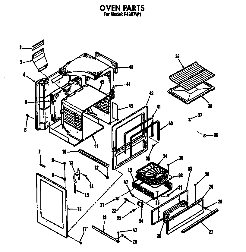 Roper F4307W1 oven diagram