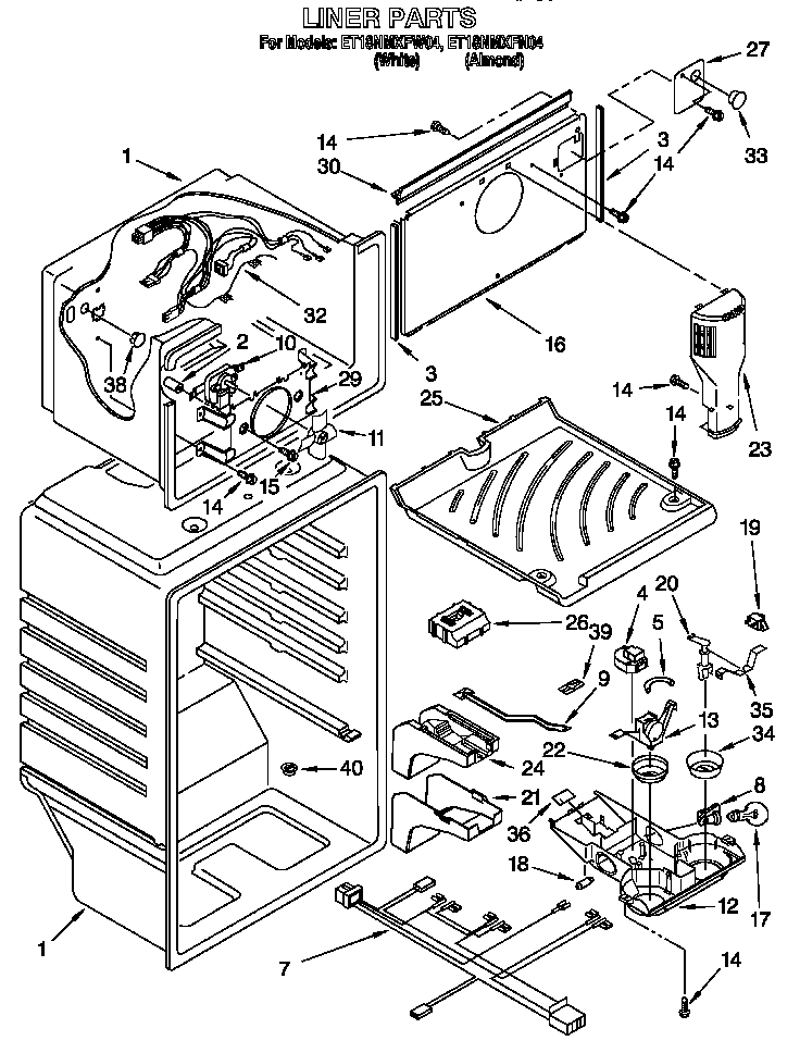 Whirlpool ET18NMXFN04 liner diagram