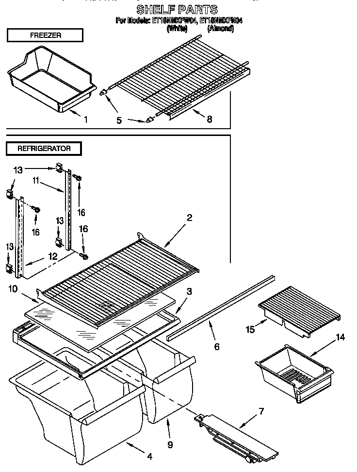 Whirlpool ET18NMXFN04 shelf diagram
