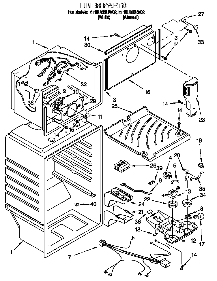 Whirlpool ET18UMXGN02 liner diagram