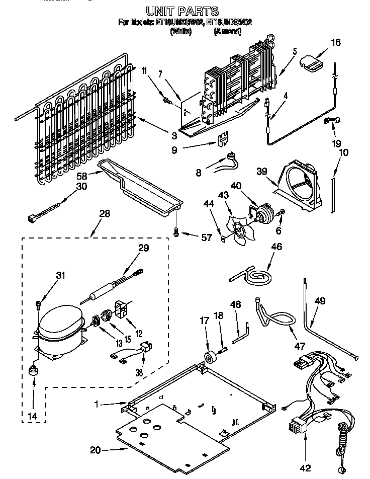 Whirlpool ET18UMXGN02 unit diagram