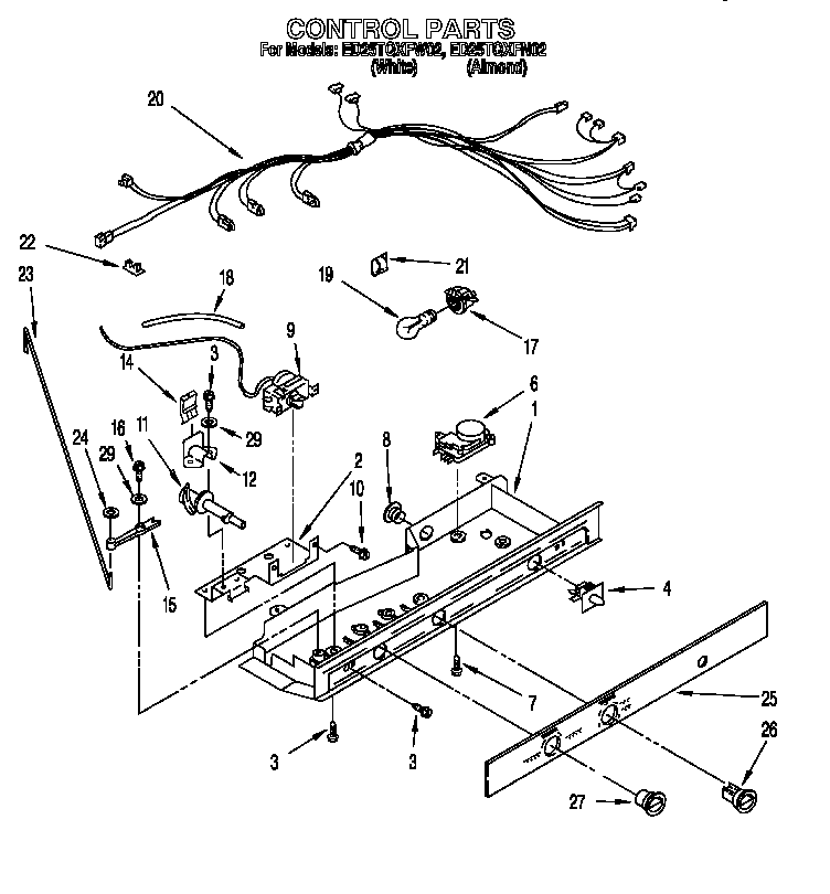 Whirlpool ED25TQXFW02 control diagram