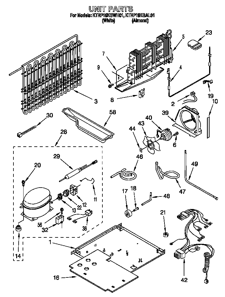 KitchenAid KTRP19KGAL01 unit diagram
