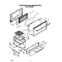 Whirlpool SF302BSRW6 oven door and broiler diagram