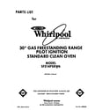 Whirlpool SF314PSRW6 front cover diagram