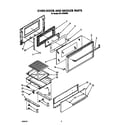 Whirlpool SF314PSRW6 oven door and broiler diagram
