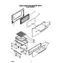 Whirlpool SF3004SRW6 oven door and broiler diagram
