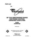 Whirlpool SF3000ERW6 front cover diagram