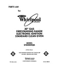Whirlpool SF3020ERN6 front cover diagram