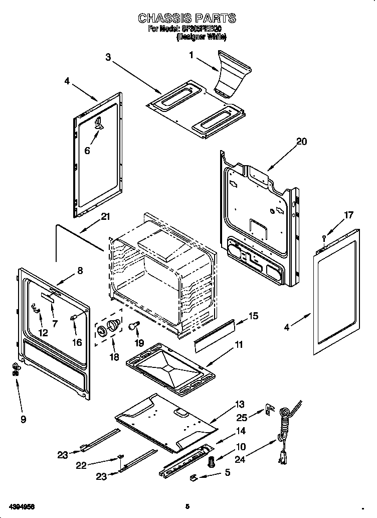 Whirlpool SF305PEEQ0 chassis diagram