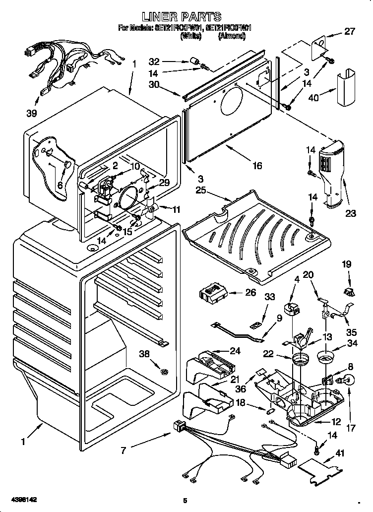 Whirlpool 8ET21PKXFW01 liner diagram