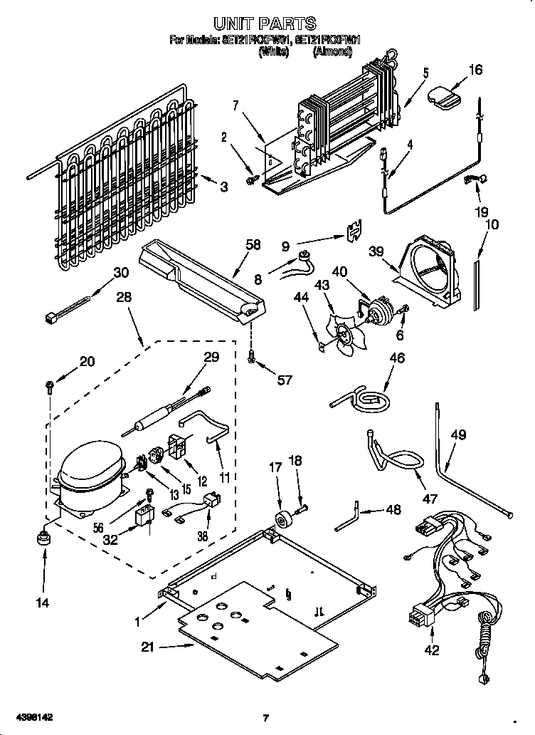 Whirlpool 8ET21PKXFW01 unit diagram