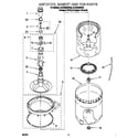 Whirlpool 2LSR5233BQ2 agitator, basket and tub diagram