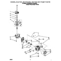 Whirlpool 2LSR5233BQ2 brake, clutch, gearcase, motor and pump diagram