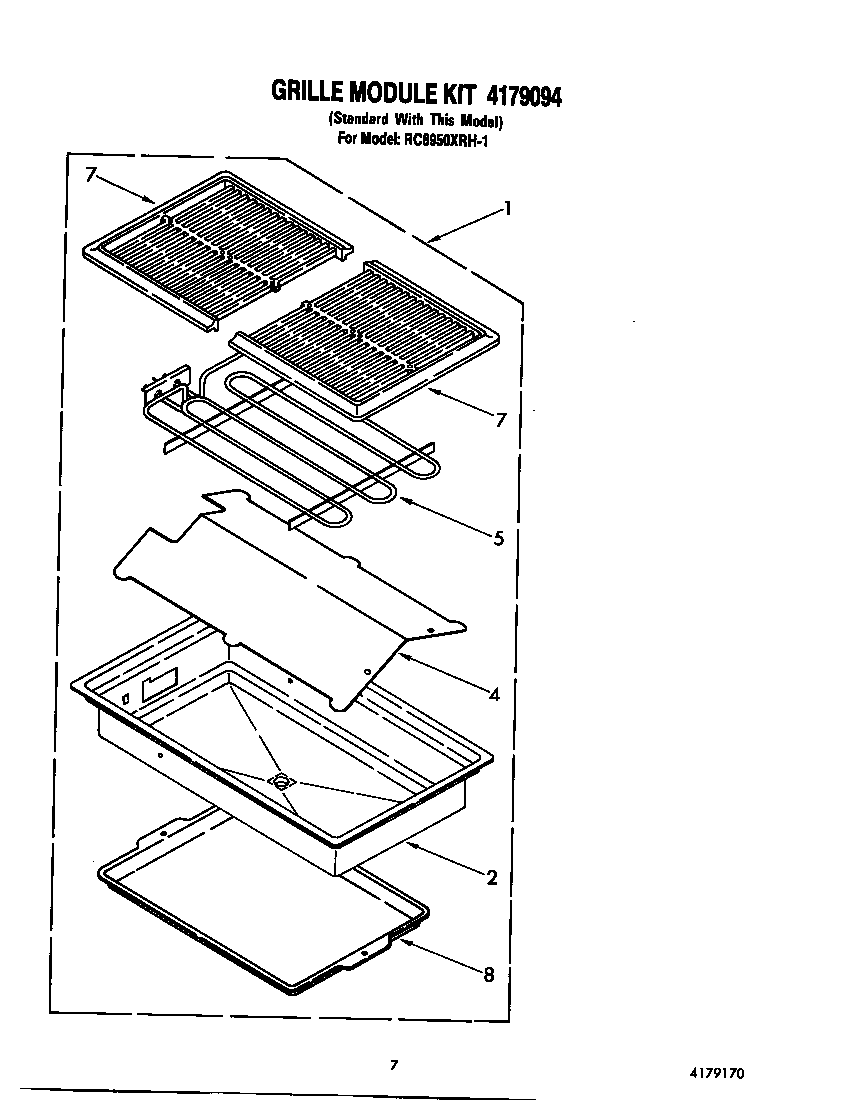 Whirlpool RC8950XRH1 grill module kit 4179094 diagram