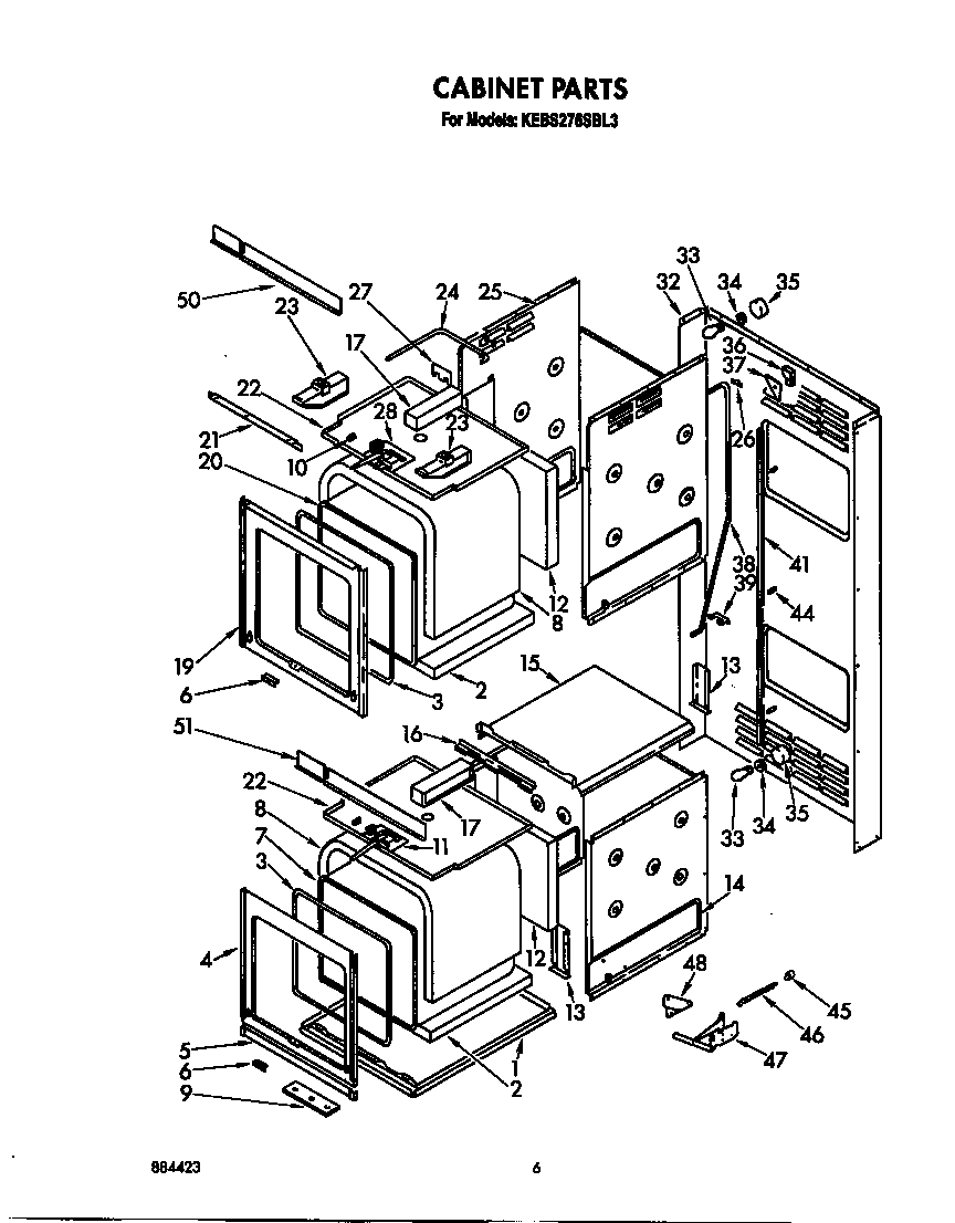 KitchenAid KEBS276SBL3 cabinet diagram