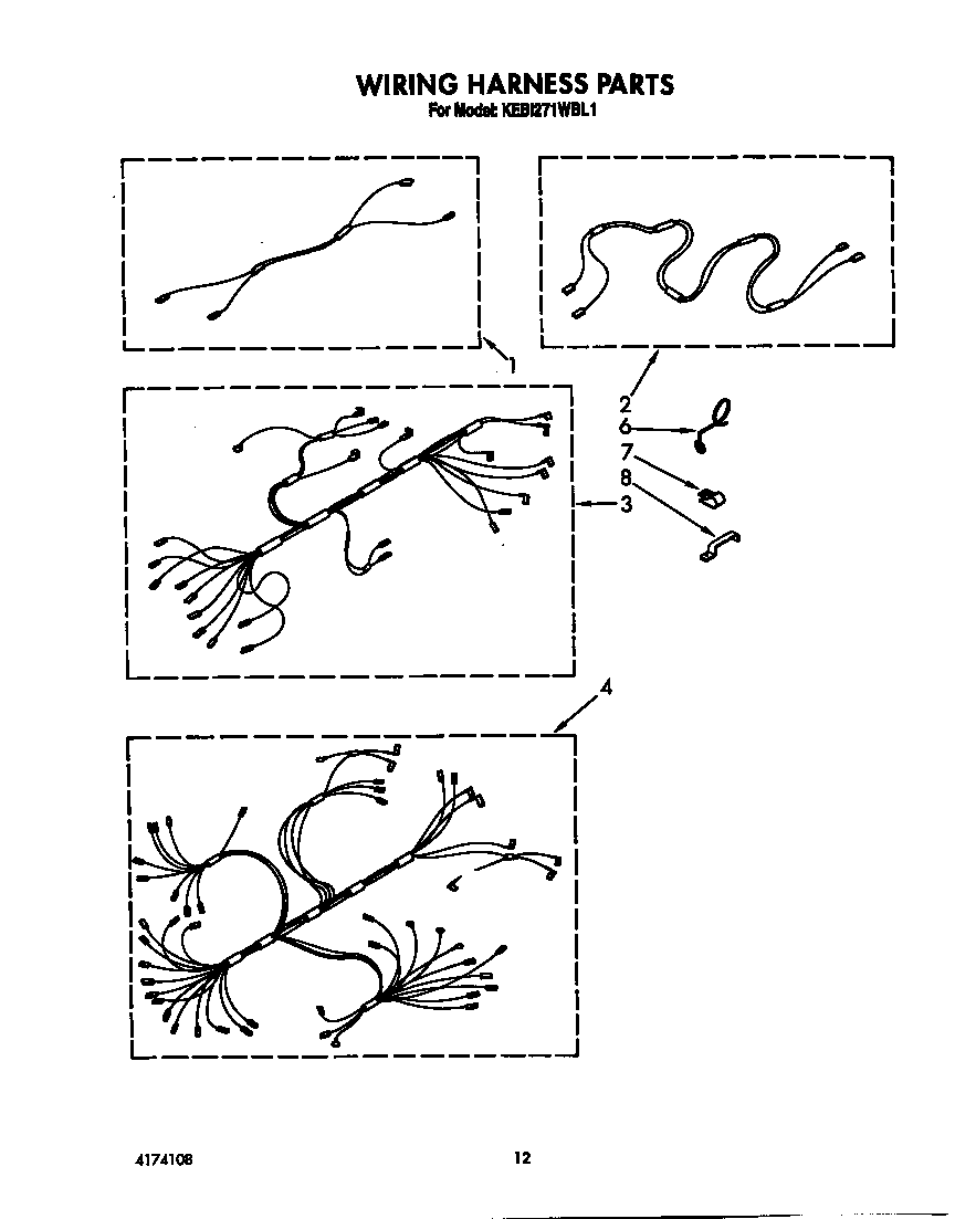 KitchenAid KEBI271WBL1 wiring harness diagram