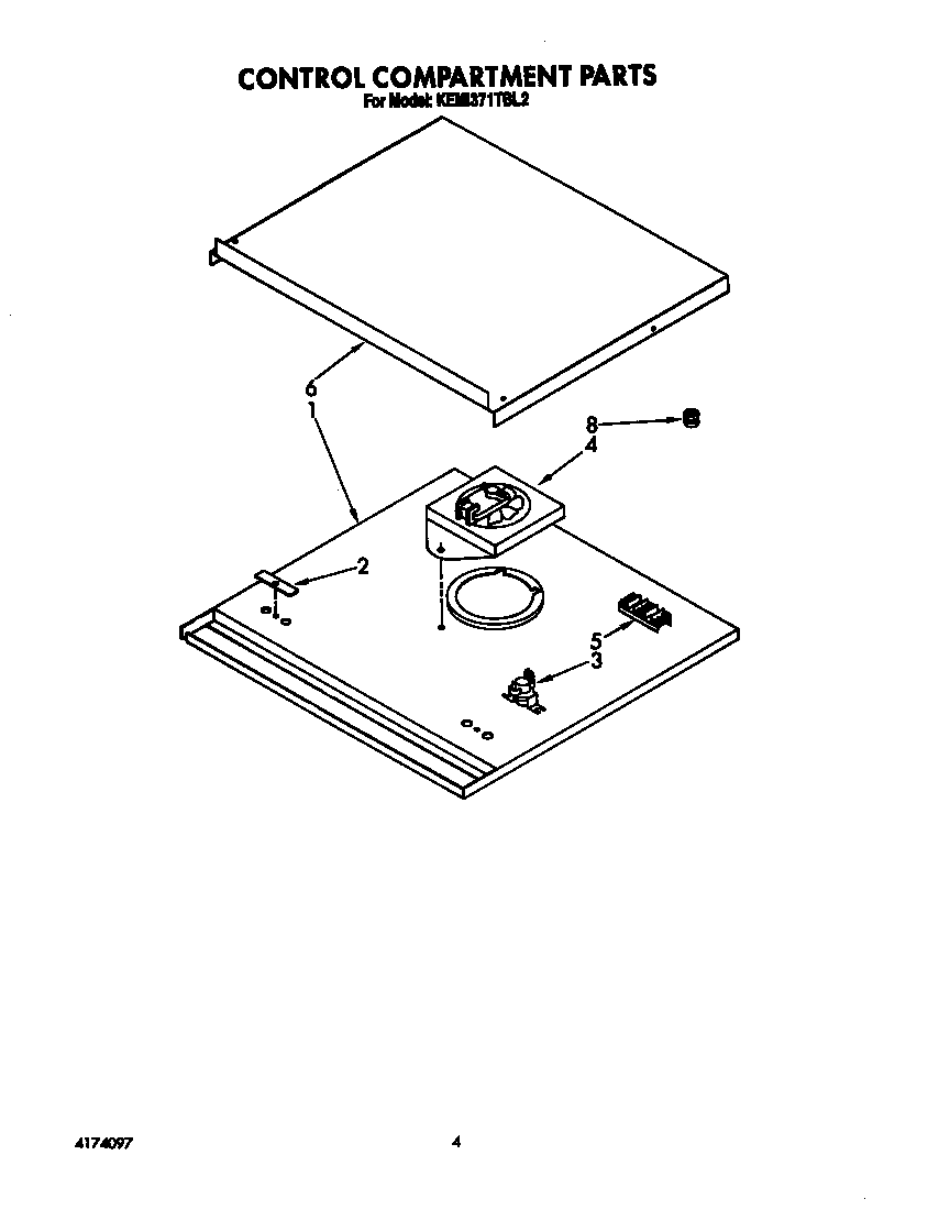 KitchenAid KEMI371TBL2 control compartment diagram