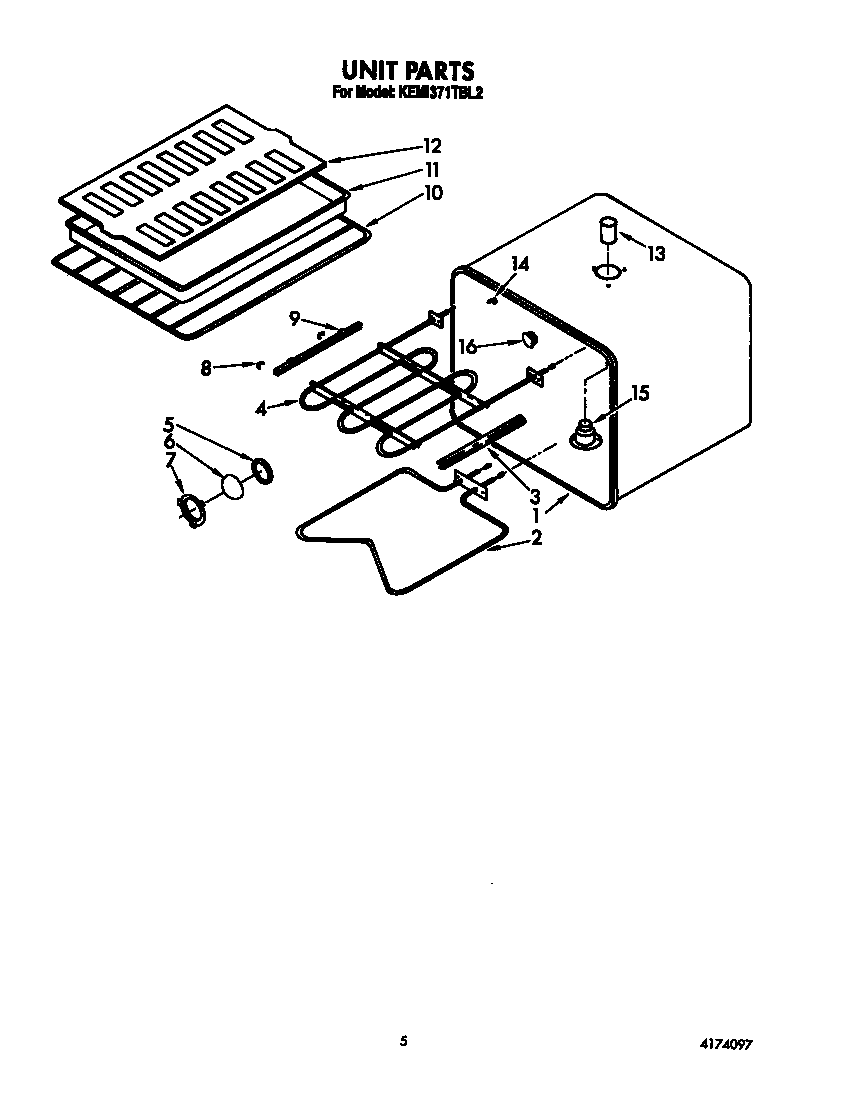 KitchenAid KEMI371TBL2 unit diagram