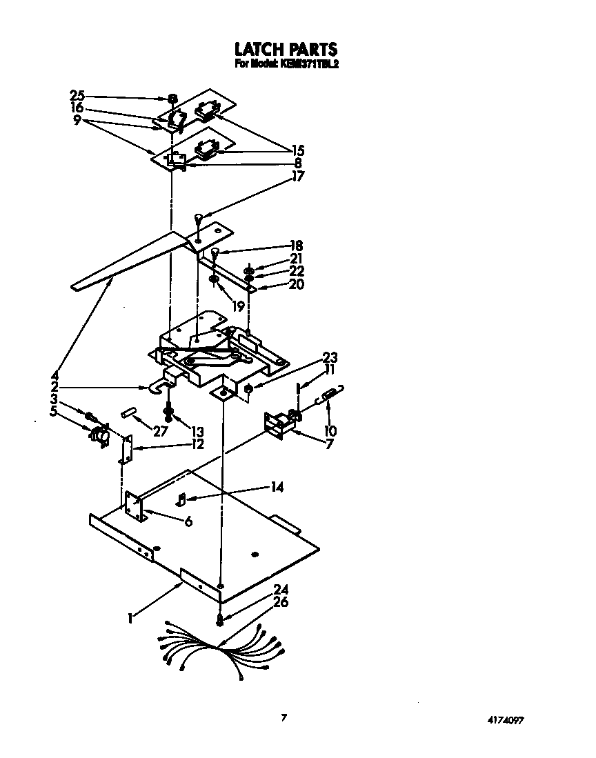 KitchenAid KEMI371TBL2 latch diagram
