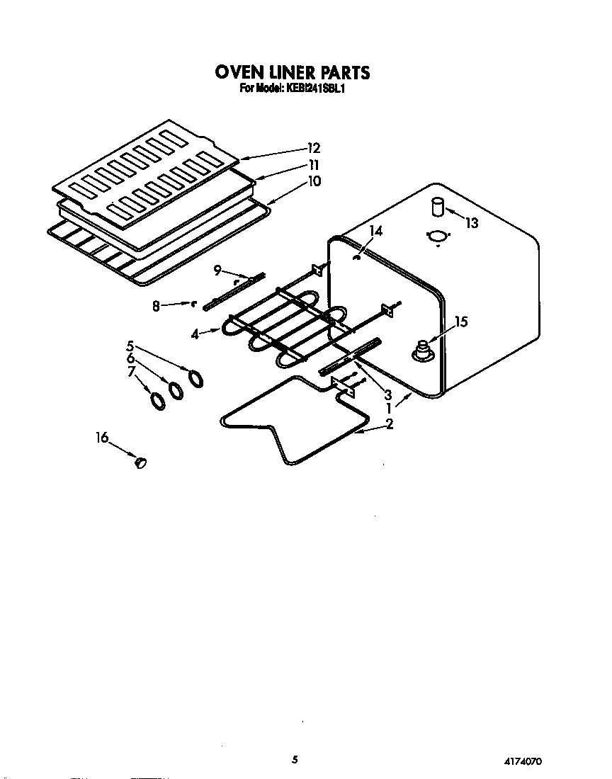 KitchenAid KEBI241SBL1 oven liner diagram