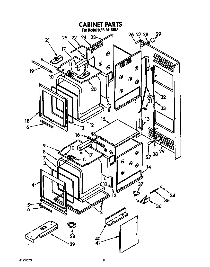 KitchenAid KEBI241SBL1 cabinet diagram