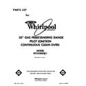 Whirlpool SF335ESRW1 front cover diagram