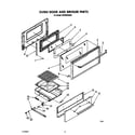 Whirlpool SF335ESRW1 oven door and broiler diagram