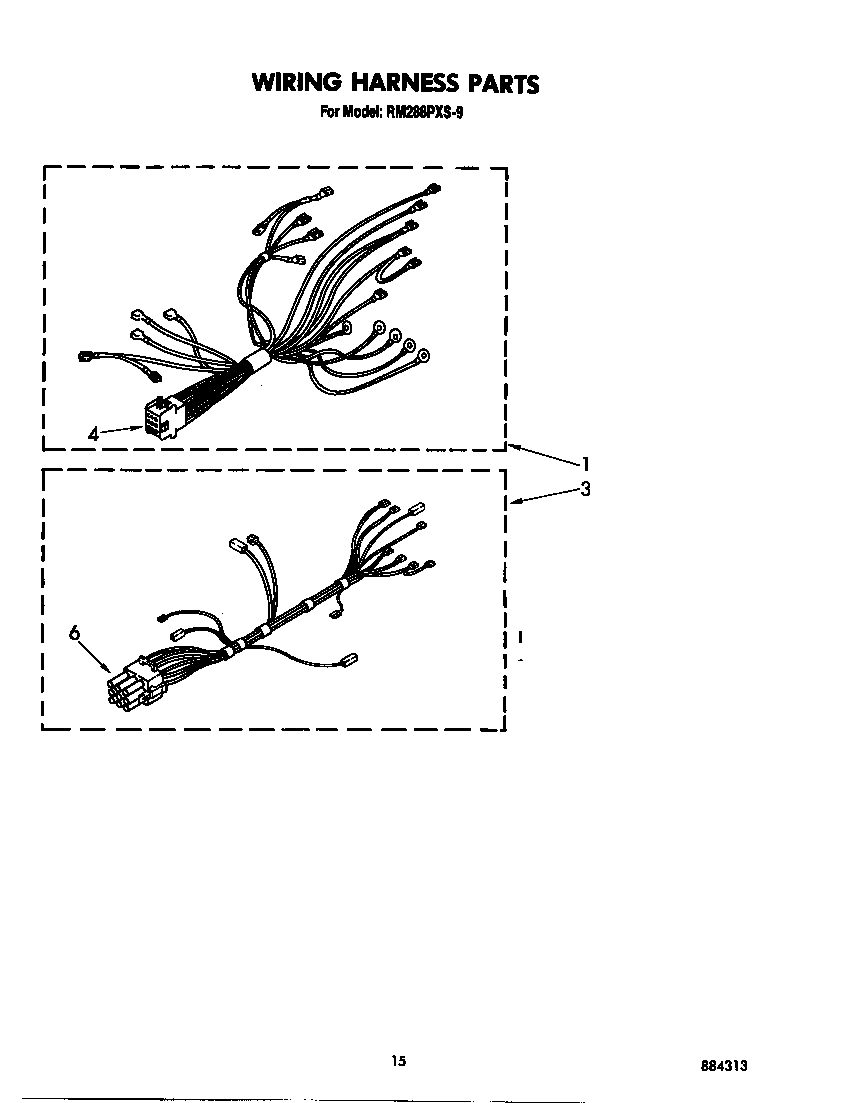 Whirlpool RM288PXS9 wiring harness diagram