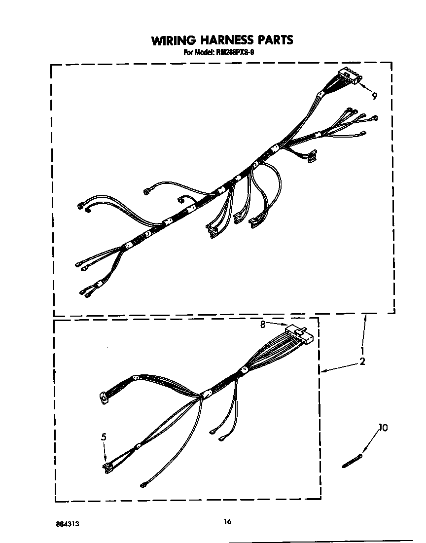 Whirlpool RM288PXS9 wire harness diagram