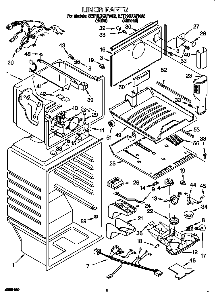 Whirlpool 8ET19DKXFW02 liner diagram