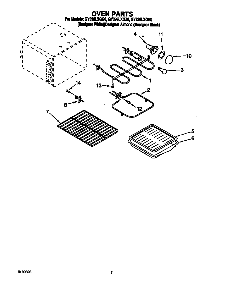 Whirlpool GY396LXGZ0 oven diagram