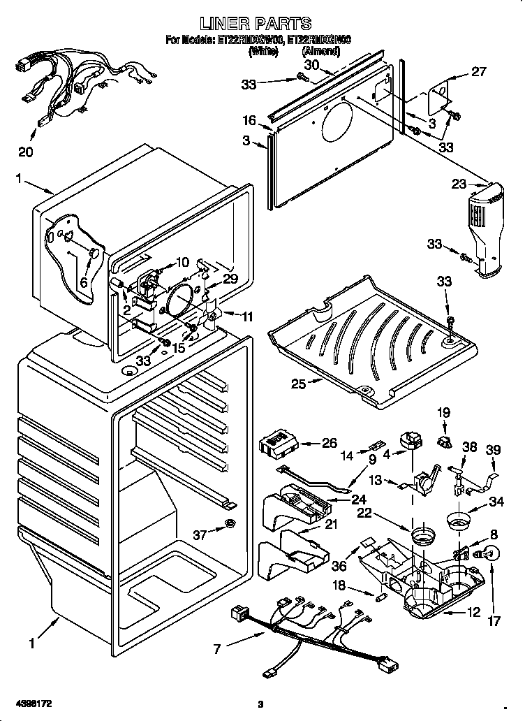 Whirlpool ET22RMXGW00 liner diagram