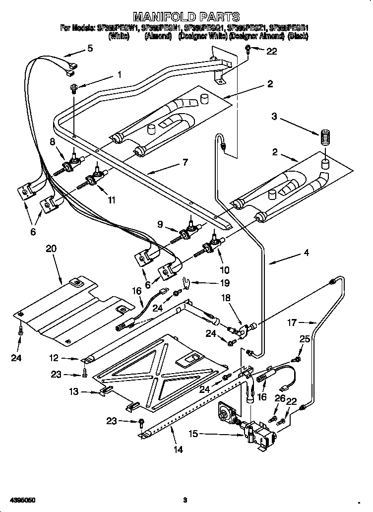 Whirlpool SF385PEGQ1 manifold diagram