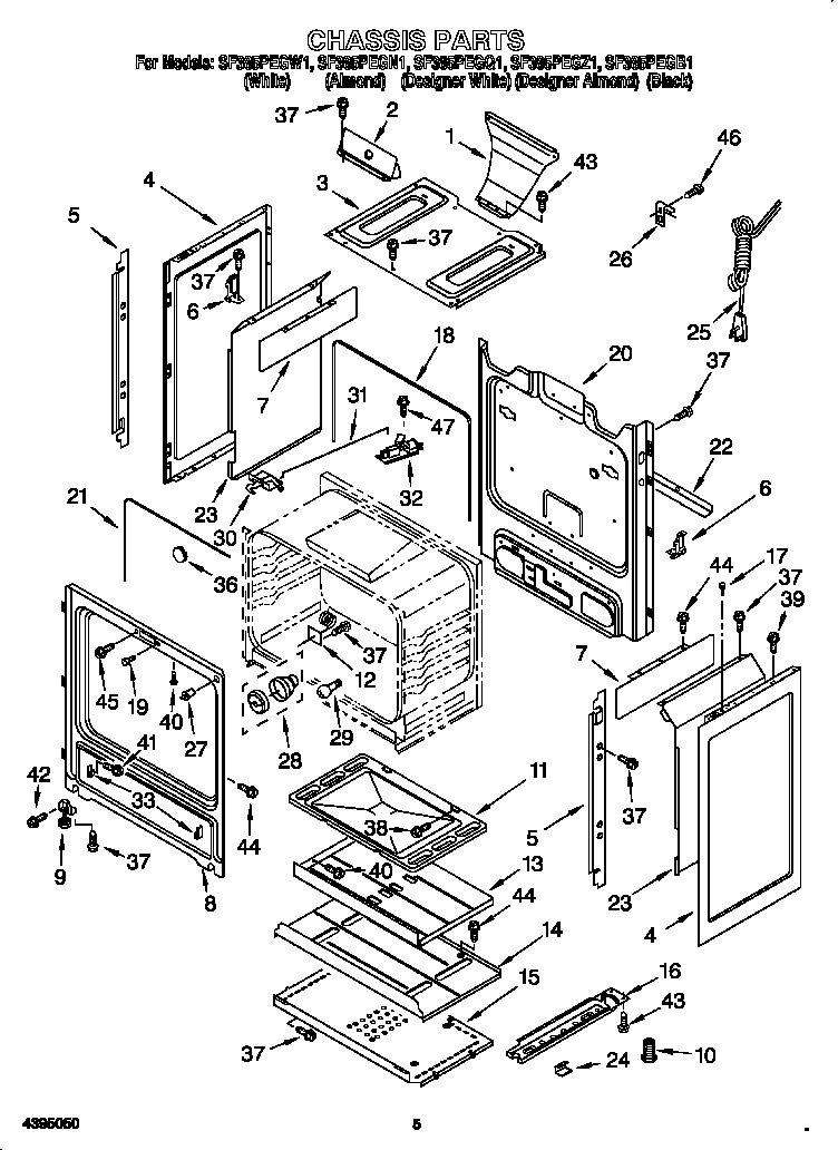 Whirlpool SF385PEGQ1 chassis diagram