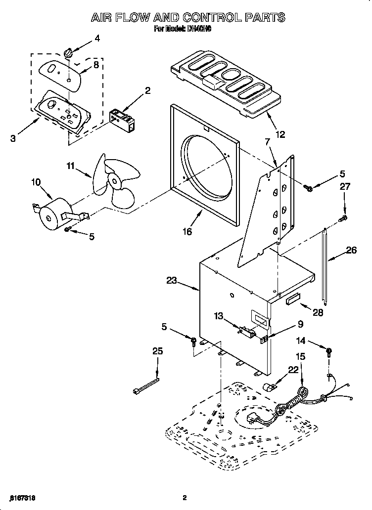 Comfort-Aire DH40H0 air flow and control diagram